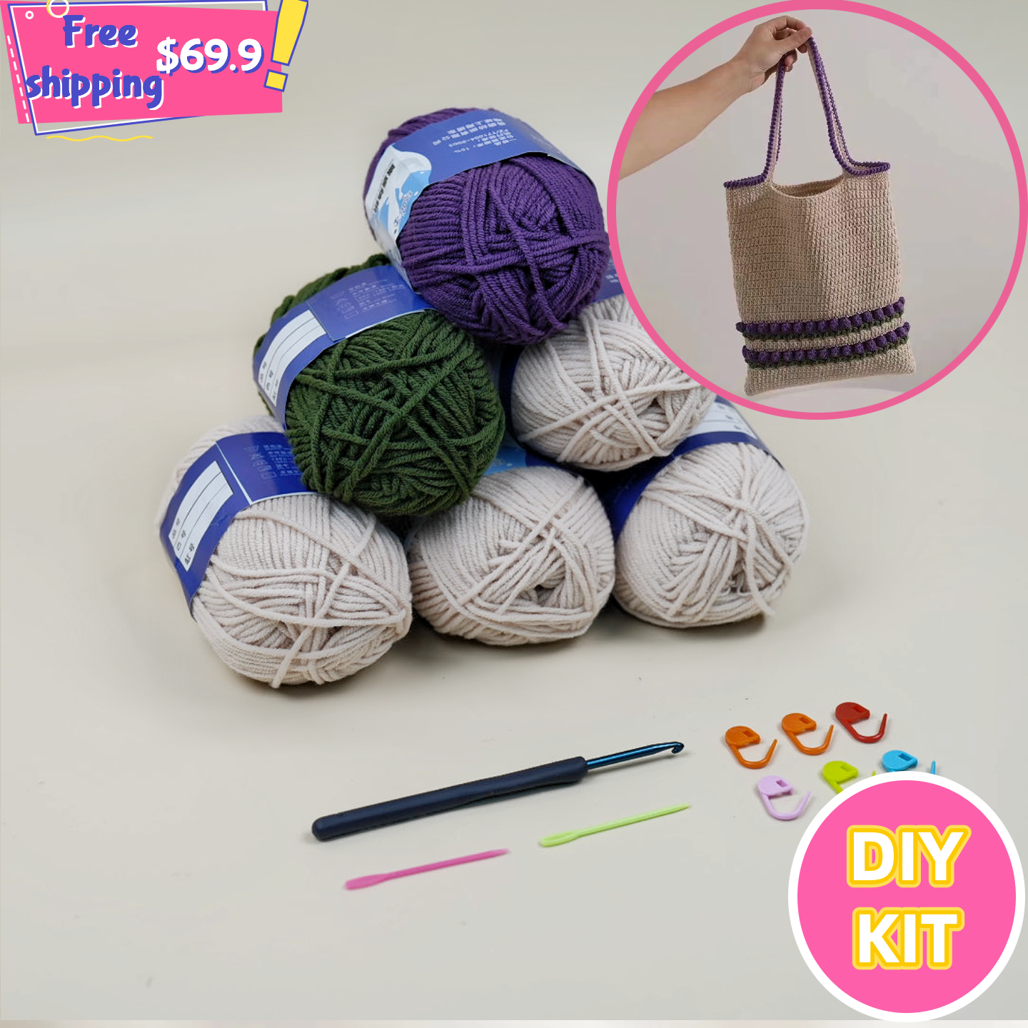 Everyday Tulip Tote Crochet DIY Kit