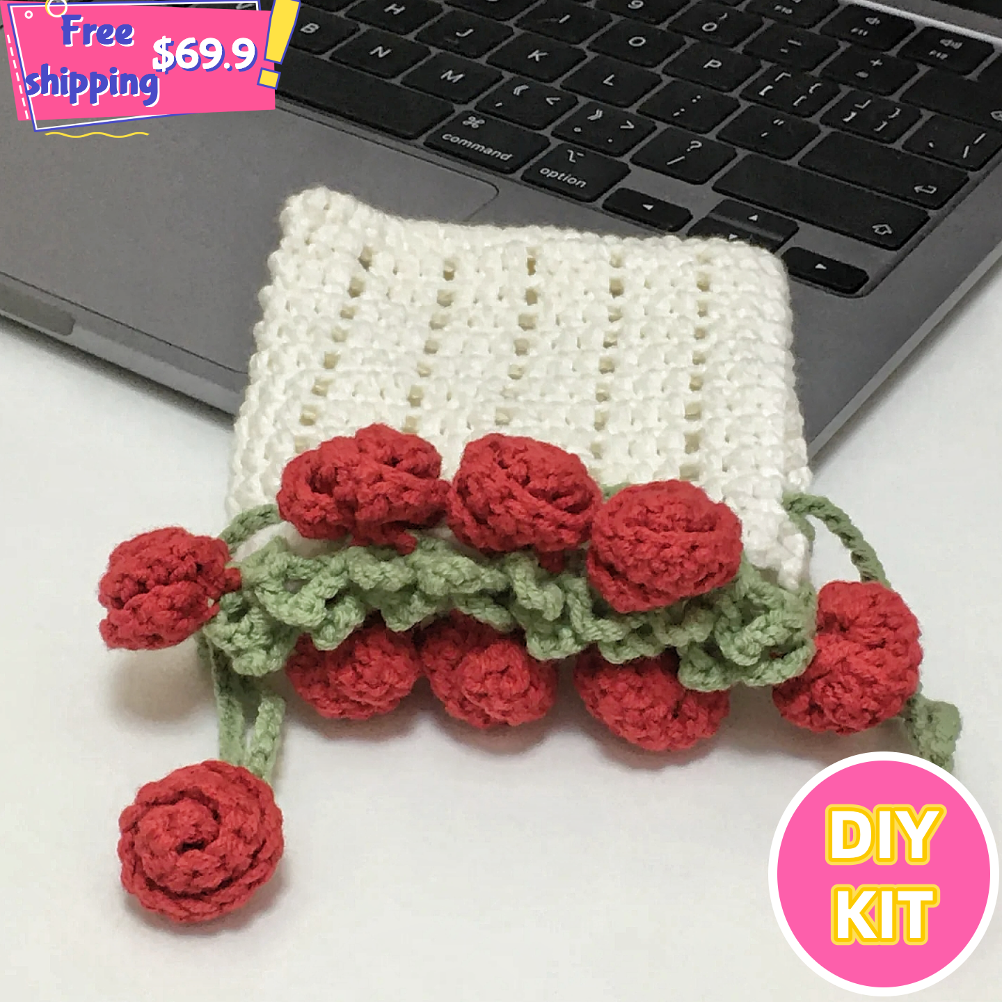 Rose Phone Pouch Crochet Kit