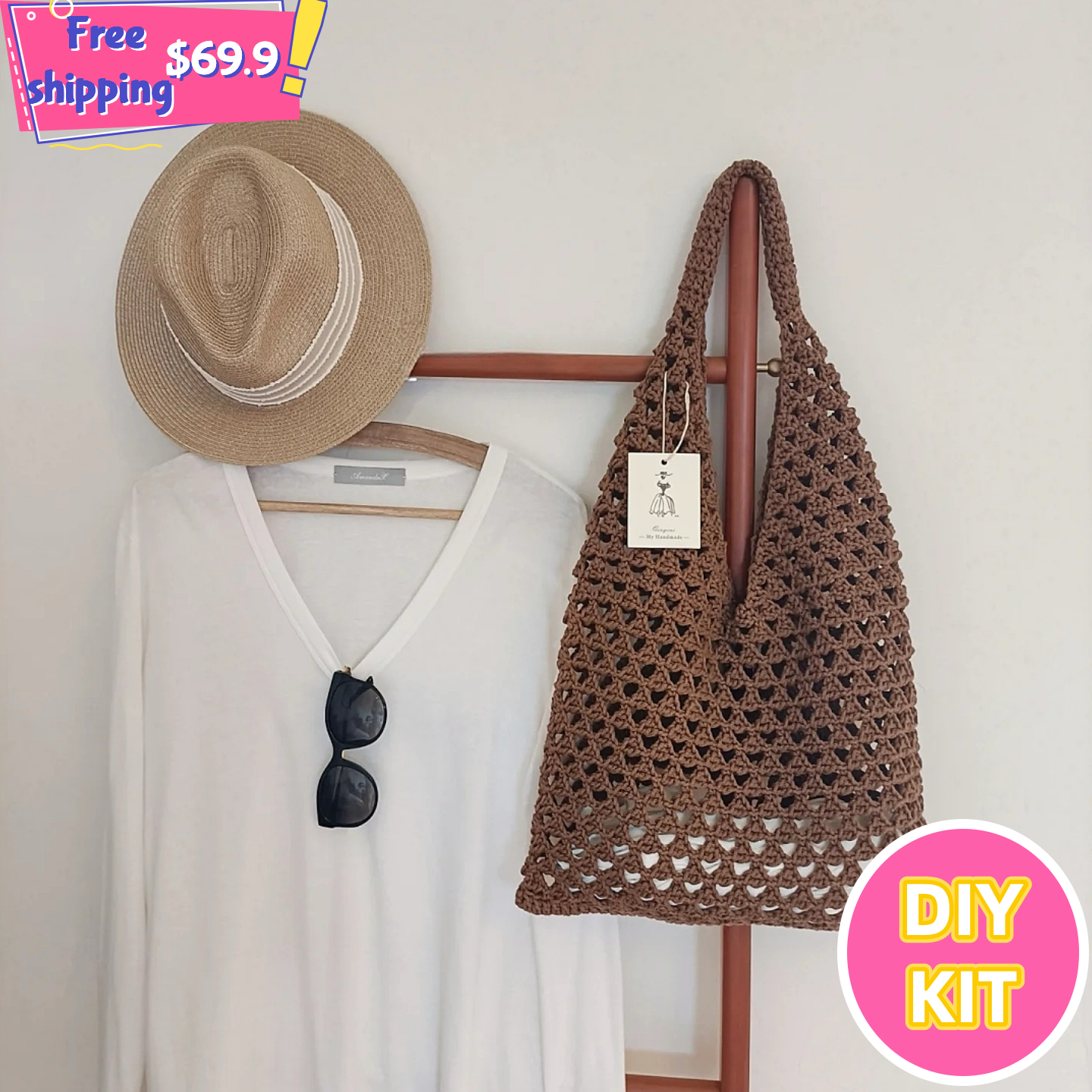 Salt Air Lattice Crochet Bag Kit