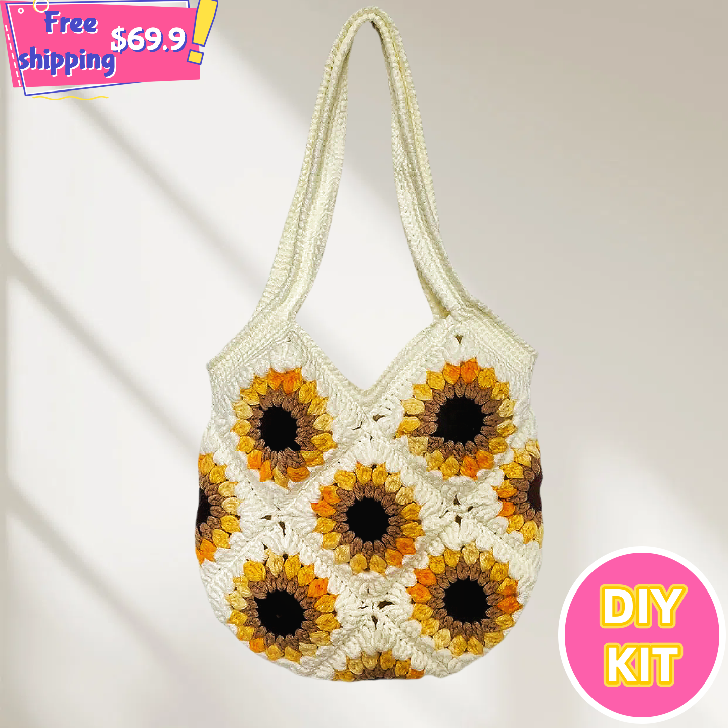 Sunny Granny Tote – DIY Crochet Bag Kit for Beginners
