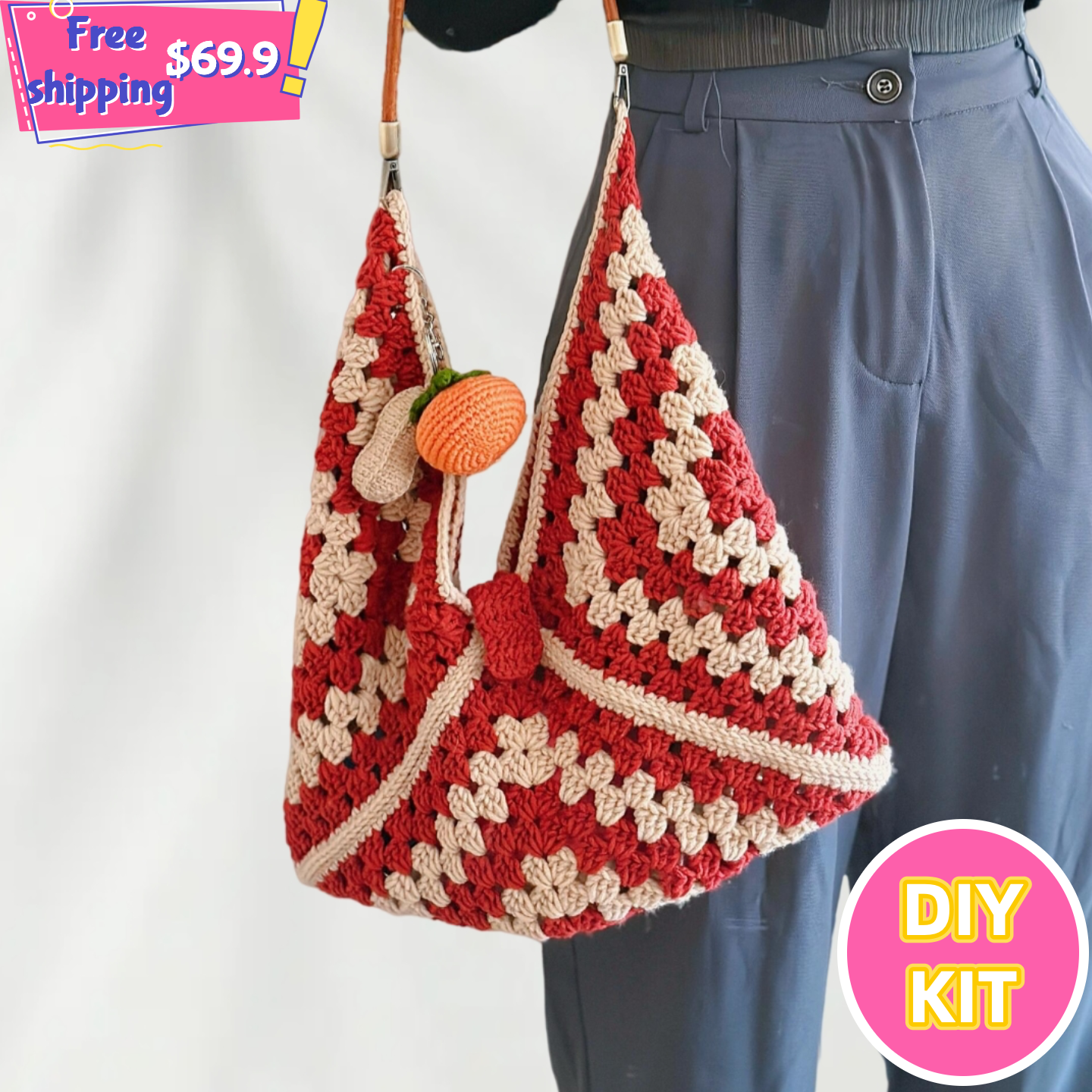 Tri-Granny Crochet Bag