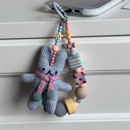 Cute Bunny Bag Charm with Colorful Beads