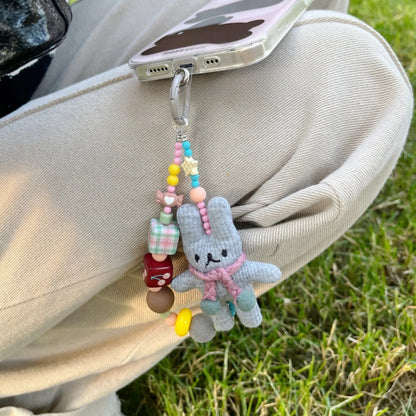 Cute Bunny Bag Charm with Colorful Beads