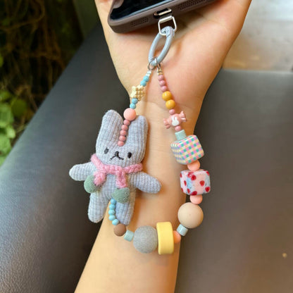 Cute Bunny Bag Charm with Colorful Beads