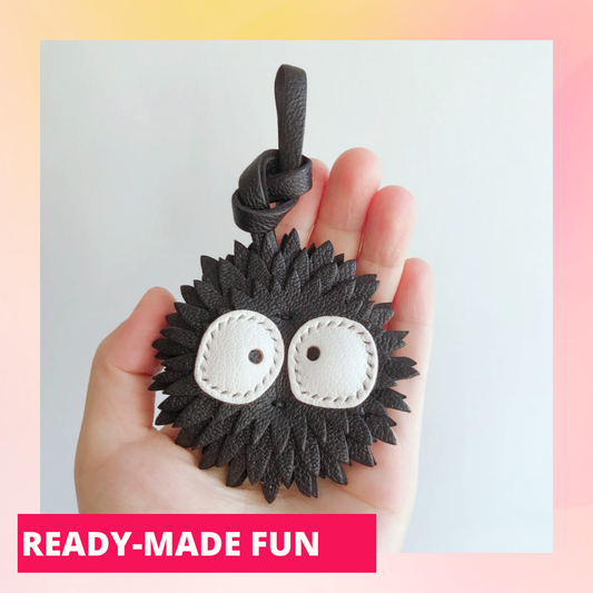 Handmade Leather Soot Sprites Bag Charm