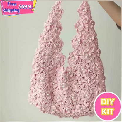 Pearl-Embraced Blossom Crochet Bag Kit