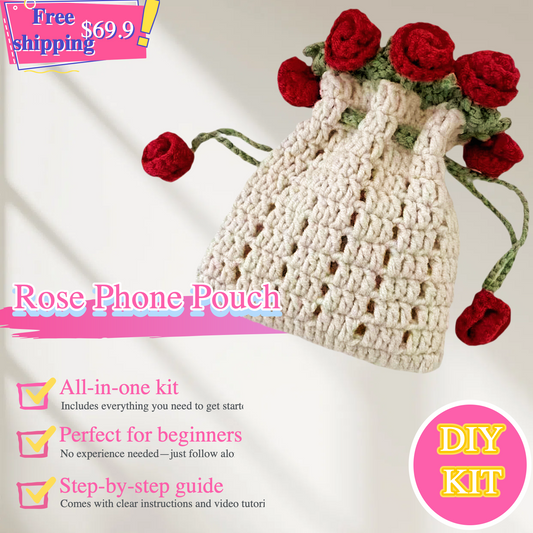 Rose Phone Pouch Crochet Kit