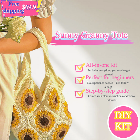 Sunny Granny Tote – DIY Crochet Bag Kit for Beginners