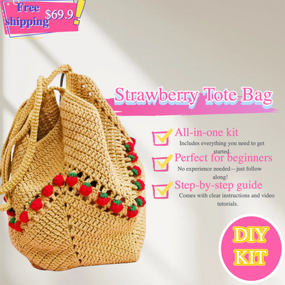 Wild Strawberry Tote – Boho Crochet Bag Kit